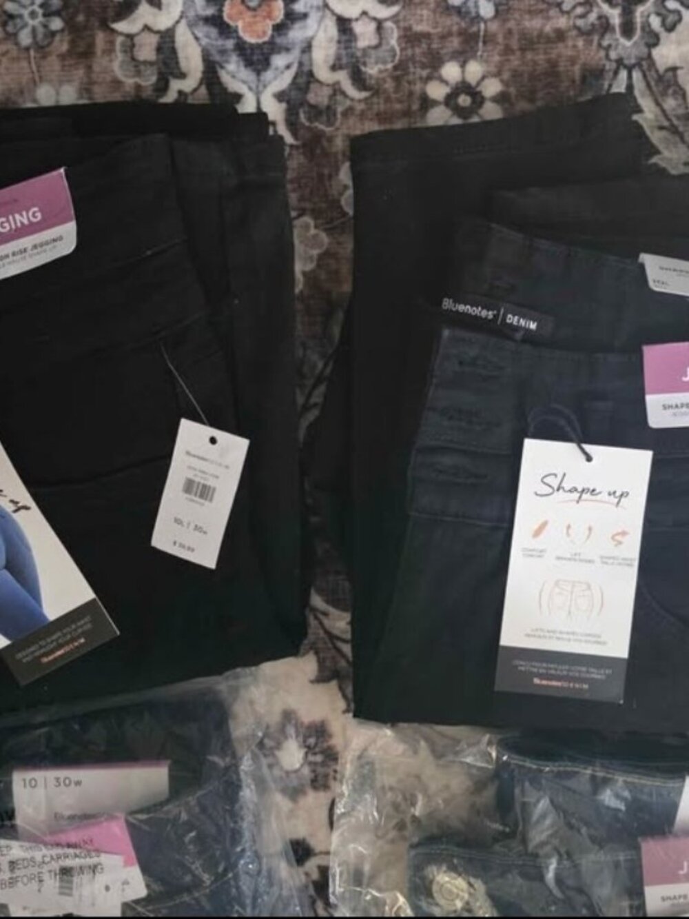 NWT Bluenotes Shape Up High Rise Jeggings Black & Dark Wash